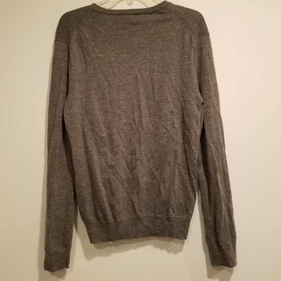 Express Gray Merino Wool V Neck Sweater Sz Lg - Picture 3 of 3